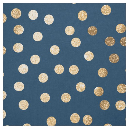 Navy Blue und Gold City Dots Stoff (Muster)