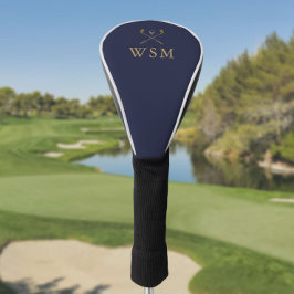 Navy Blue und Gold Custom Monogram Golf Clubs Golf Headcover