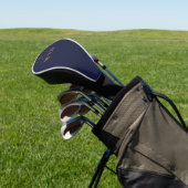 Navy Blue und Gold Custom Monogram Golf Clubs Headcover (In SItu)
