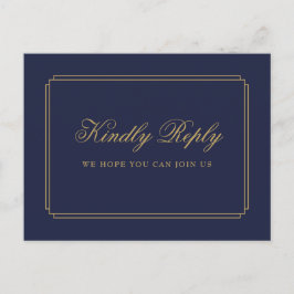 Navy Blue und Gold Deko Song Request UAWG Postcard Einladungspostkarte