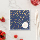 Navy Blue und Gold Dots Baby Dusche Dekoration Serviette (Beispiel)