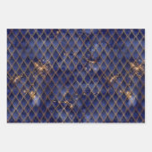 Navy Blue und Gold Dragon Scales Geschenkpapier Set (Vorderseite 3)