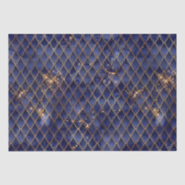 Navy Blue und Gold Dragon Scales Seidenpapier