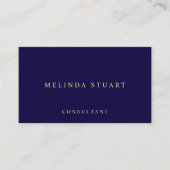 Navy Blue und Gold Elegant Visitenkarte (Vorderseite)