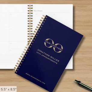 Navy Blue und Gold-Firmenlogos Planer