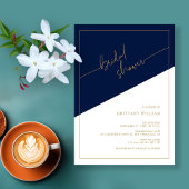 Navy Blue und Gold Geometric Brautparty Einladung