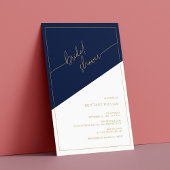 Navy Blue und Gold Geometric Brautparty Einladung