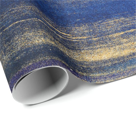 Navy Blue und Gold Geschenkpapier (Rolleneckpunkt)