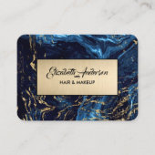 Navy Blue und Gold Glitzer Modern Visitenkarte (Vorderseite)