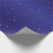 Navy Blue und Gold Glitzer Stars Weihnachten Geschenkpapier (Ecke)