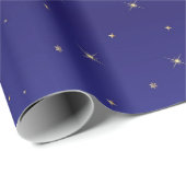 Navy Blue und Gold Glitzer Stars Weihnachten Geschenkpapier (Rolleneckpunkt)