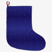 Navy Blue und Gold Glitzer Stars Weihnachten  Großer Weihnachtsstrumpf (Vorderseite)