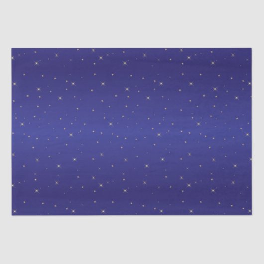 Navy Blue und Gold Glitzer Stars Weihnachten Seidenpapier (Vorderseite)
