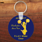 Navy Blue und Gold heißen Schlüsselanhänger mit Ih (Vorderseite)