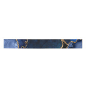 Navy Blue und Gold Imitats Glitzer Agate Satinband (Vorderseite)
