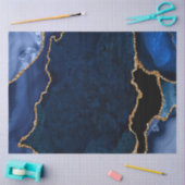 Navy Blue und Gold Imitats Glitzer Agate Seidenpapier (Basteln)