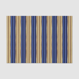 Navy Blue und Gold Large Stripes Seidenpapier
