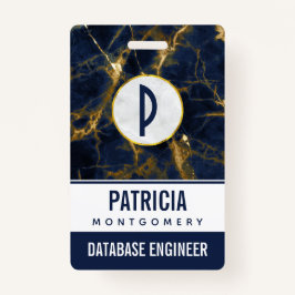 Navy Blue und Gold Marble Moderne Stilvoll Ausweis