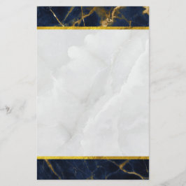 Navy Blue und Gold Marble Moderne Stilvoll Briefpapier