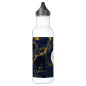 Navy Blue und Gold Marble Moderne Stilvoll Edelstahlflasche (Links)