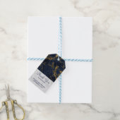 Navy Blue und Gold Marble Moderne Stilvoll Geschenkanhänger (Mit Garn)