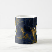 Navy Blue und Gold Marble Moderne Stilvoll Kaffeetasse (Mittel)