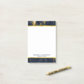 Navy Blue und Gold Marble Moderne Stilvoll Post-it Klebezettel (Auf Schreibtisch)
