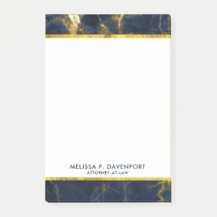 Navy Blue und Gold Marble Moderne Stilvoll Post-it Klebezettel