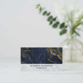 Navy Blue und Gold Marble Moderne Stilvoll Visitenkarte (Stehend Vorderseite)