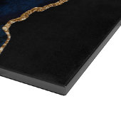 Navy Blue und Gold Marmor Agate Schneidebrett (Ecke)