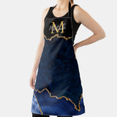 Navy Blue und Gold Marmor Agate Schürze (InSitu)