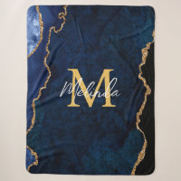 Navy Blue und Gold Marmor Agate
