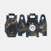 Navy Blue und Gold Marmor Moderne, stilvolle Hochz Geschenkschachtel (Ungefaltet)