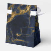 Navy Blue und Gold Marmor Moderne, stilvolle Hochz Geschenkschachtel (Rückseite)