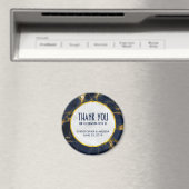 Navy Blue und Gold Marmor Moderne, stilvolle Hochz Magnet (In Situ (Geschirrspüler))