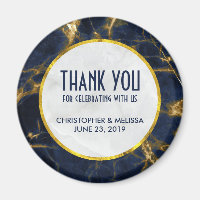 Navy Blue und Gold Marmor Moderne, stilvolle Hochz