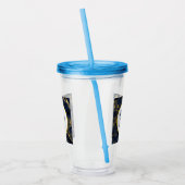 Navy Blue und Gold Marmor Moderne, stilvolle Monog Acryltrinkbecher (Links)