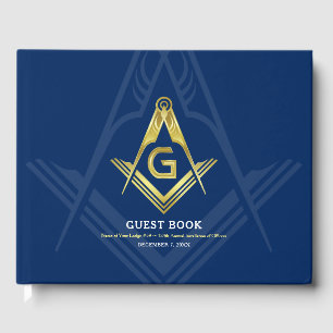 Navy Blue und Gold Masonic Gästebuch   Freimaurer