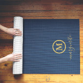 Navy Blue und Gold Monogram Yogamatte