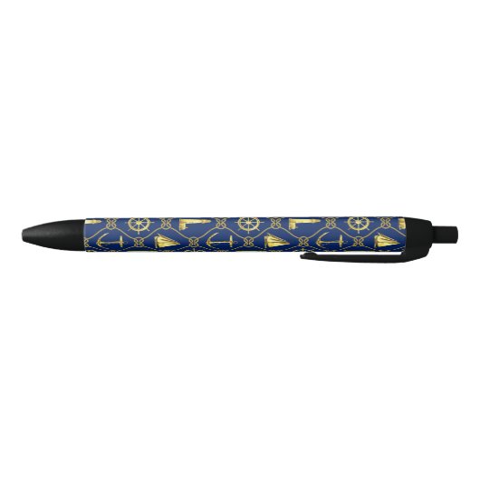 Navy Blue und Gold Nautic Kugelschreiber (Unterseite)
