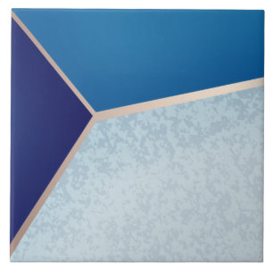 Navy Blue und Gold Shine Color Block Fliese