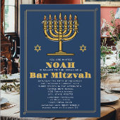 Navy Blue und Gold Star von David Bar Mitzvah Einladung