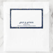Navy Blue und Gold Starry Author Book Plate Rechteckiger Aufkleber (Tasche)
