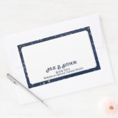 Navy Blue und Gold Starry Author Book Plate Rechteckiger Aufkleber (Umschlag)