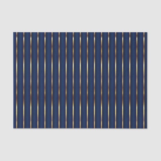 Navy Blue und Gold Streifen Seidenpapier (Vorderseite)