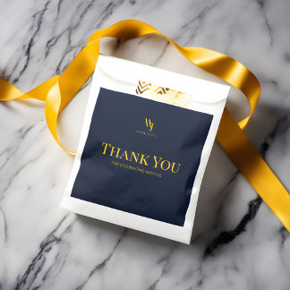 Navy Blue und Gold Vielen Dank für Ihr Interesse B Geschenktütchen
