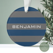 Navy Blue und Grau Rugby Streifen mit Individuelle Ornament