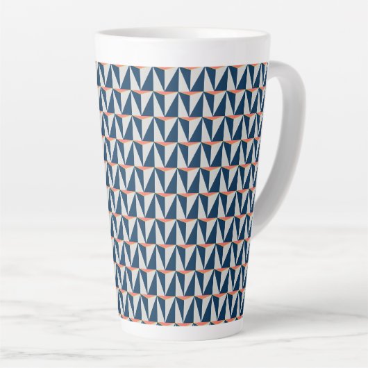Navy Blue und Gray Geometric Milchtasse (Rechte Ecke)