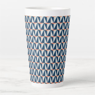 Navy Blue und Gray Geometric Milchtasse