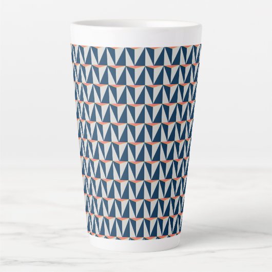 Navy Blue und Gray Geometric Milchtasse (Vorderseite)
